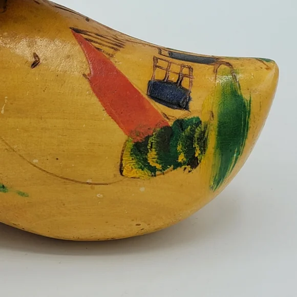 Dutch Wooden Clogs Handmade Holland Windmill MidCentury Souvenir Decor Vintage - Picture 5 of 14